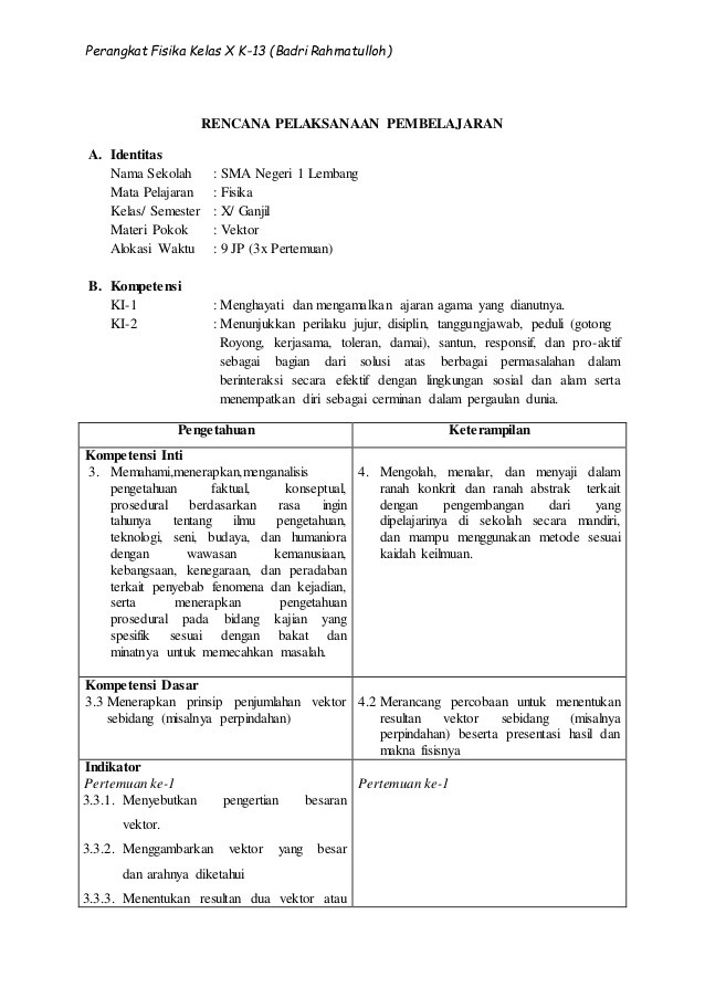 contoh soal dan pembahasan fisika kelas xi semester 1