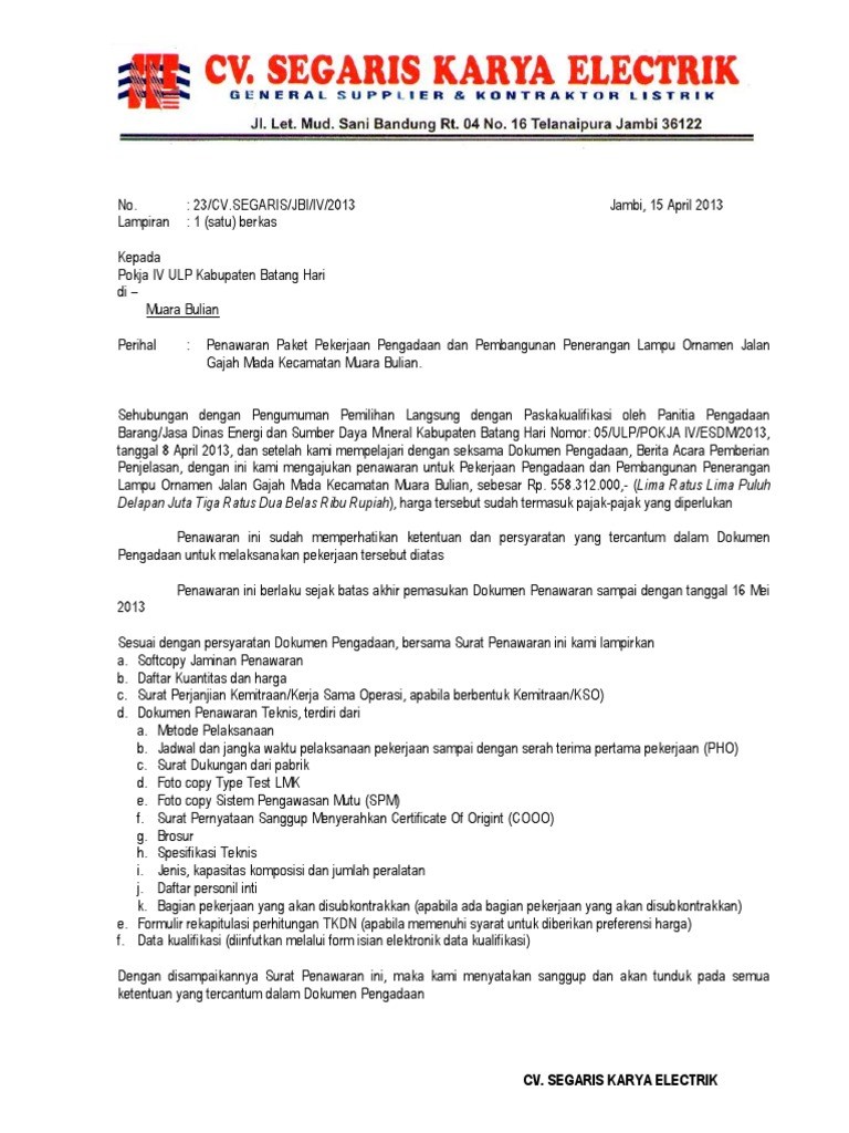 Contoh Surat Penawaran Audit