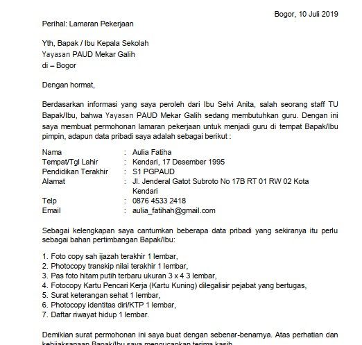 Contoh Surat Permohonan Yayasan Kumpulan Contoh Surat Dan Soal Terlengkap