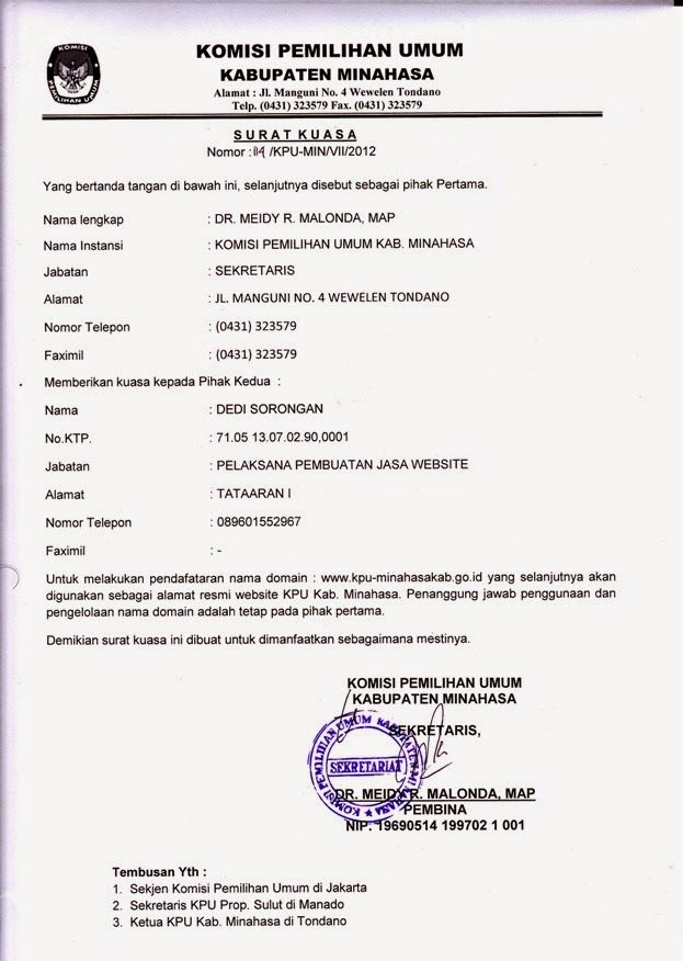  Contoh  Surat  Kuasa Formal Kumpulan Contoh  Surat  dan Soal 