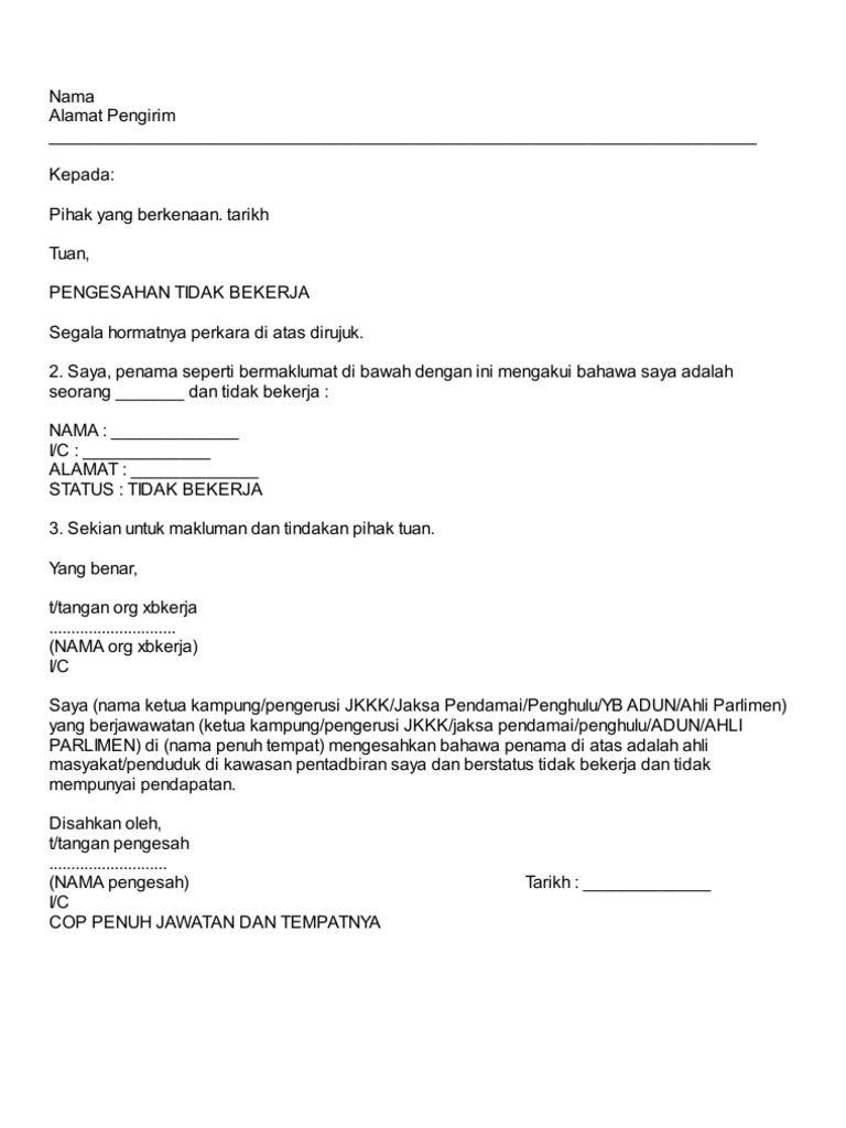 Surat Kiriman Rasmi Bahasa English