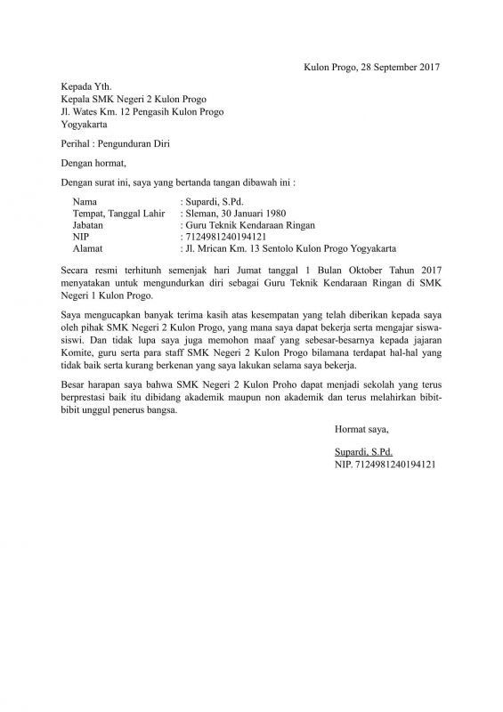 Contoh Surat Resign Dari Rumah Sakit Kumpulan Contoh Surat Dan Soal Terlengkap