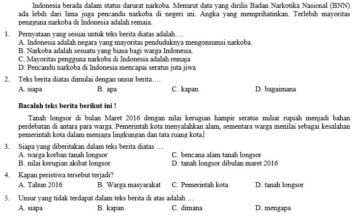 Contoh Soal Usbn Bahasa Indonesia Smp K13 | LEMBAR EDU