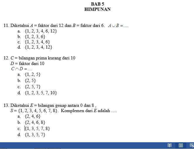 Contoh Soal Himpunan Matematika Kuliah - Satu Trik