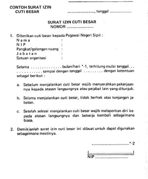 Contoh Surat Cuti Tanpa Gaji - Kumpulan Contoh Surat dan Soal 