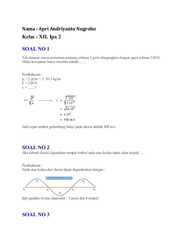 Soal Dan Pembahasan Gelombang Bunyi Fisika Kelas 12 | Porn Sex Picture
