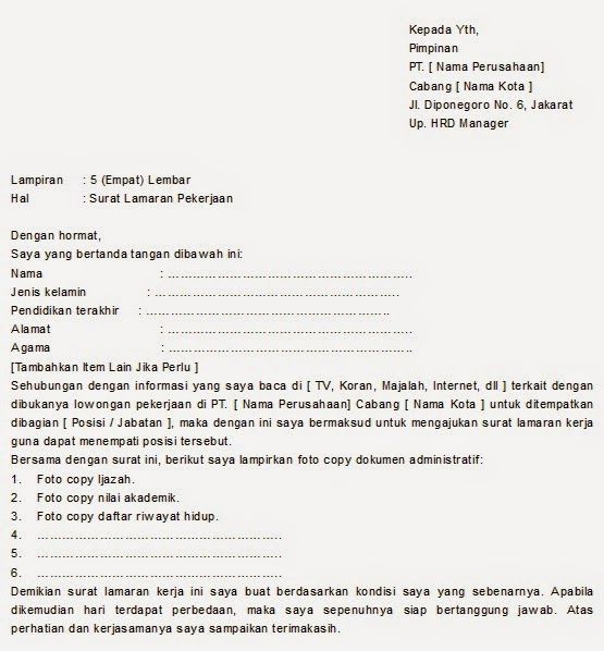 Contoh Surat Yang Ada Untuk Perhatian Kumpulan Contoh Surat Dan Soal Terlengkap