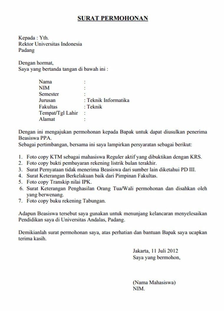 10 Contoh Surat Permohonan Yang Benar Untuk Berbagai 