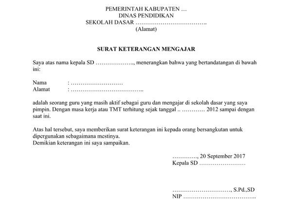 Contoh Surat Keterangan Kerja Pensiun Kumpulan Contoh Surat Dan Soal Terlengkap