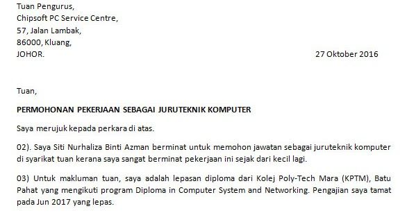 Contoh Surat Rasmi Permohonan Elaun Kumpulan Contoh Surat Dan Soal Terlengkap