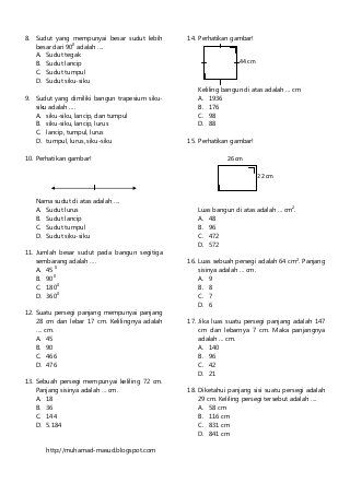 Soal Dan Jawaban Matematika Kelas 3 Sd Kumpulan Contoh Surat Dan Soal Terlengkap