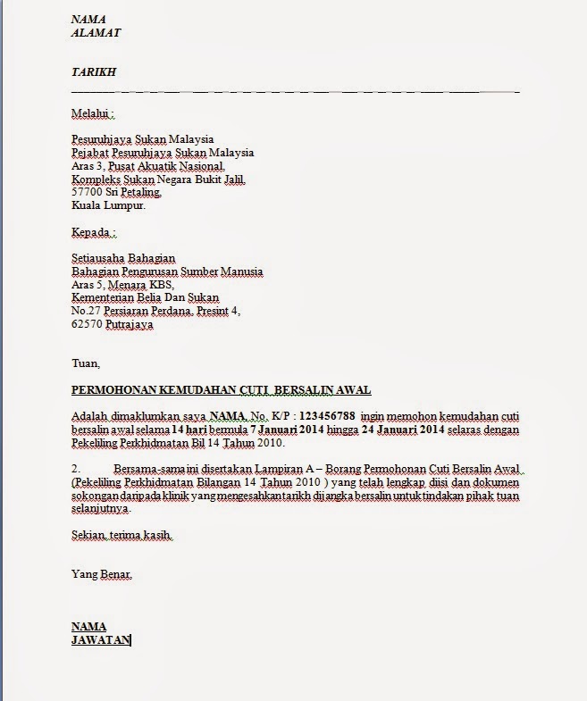 Contoh Surat Rasmi Pembatalan  Ramai yang menulis format surat rasmi