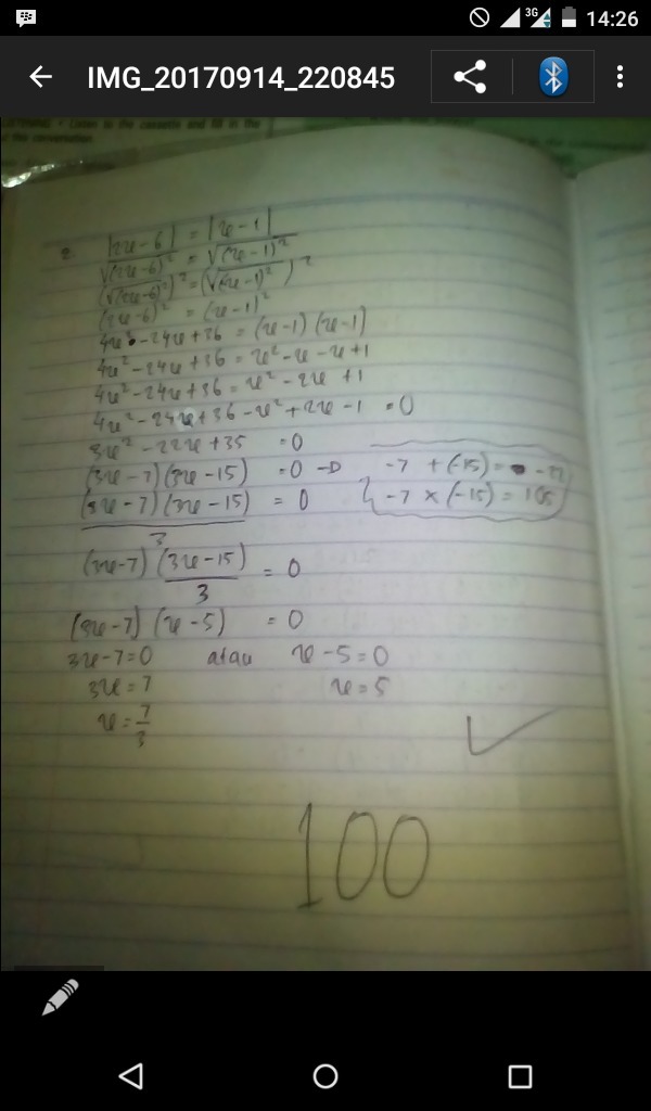 10 Soal Dan Jawaban Tentang Persamaan Nilai Mutlak