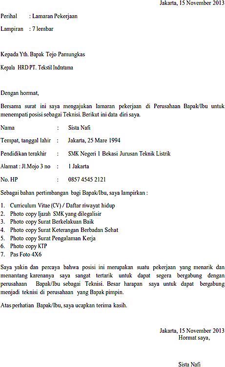 Download 95+ Contoh Surat Lamaran Kerja Otomotif Terbaik Gratis