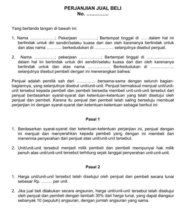 Contoh Surat Kuasa Dan Surat Perjanjian Jual Beli Kumpulan Contoh Surat Dan Soal Terlengkap