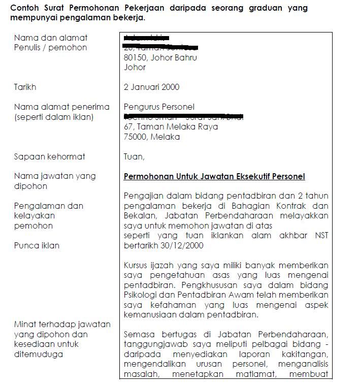 Contoh Surat Permohonan Kerja Tanpa Pengalaman - Kumpulan Contoh 