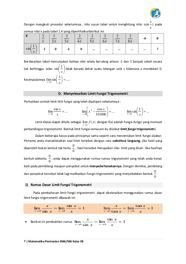 Soal Pembahasan Limit Fungsi Trigonometri Kelas 12 Kumpulan Contoh Surat Dan Soal Terlengkap