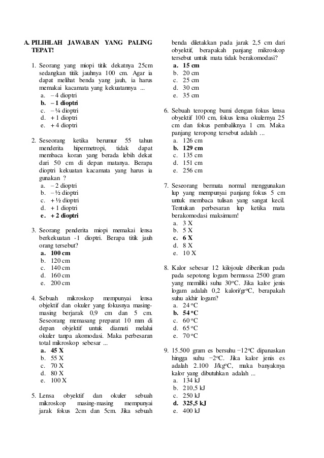 Soal Fisika Kelas 10 - Satu Trik