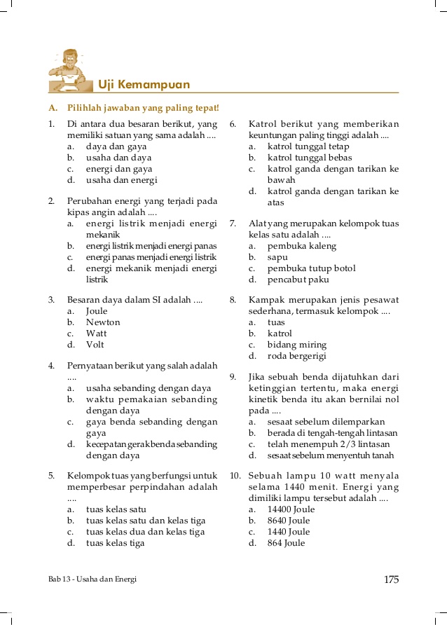 Soal Dan Jawaban Usaha Dan Energi Kelas 8 Kumpulan Contoh Surat Dan Soal Terlengkap