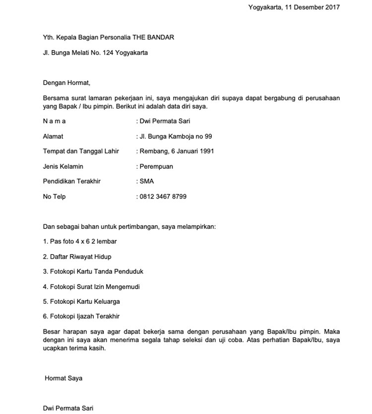 Contoh Surat Lamaran Pekerjaan Model Gabungan Dengan Daftar Riwayat Hidup Kumpulan Contoh Surat Dan Soal Terlengkap