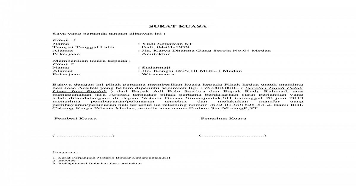 Kumpulan Contoh Surat Perjanjian Tagih Hutang Kumpulan Contoh Surat Perjanjian 