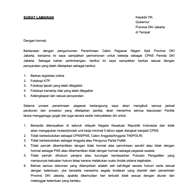 Contoh Surat Lamaran Satpol Pp Berau - Kumpulan Contoh Surat dan Soal