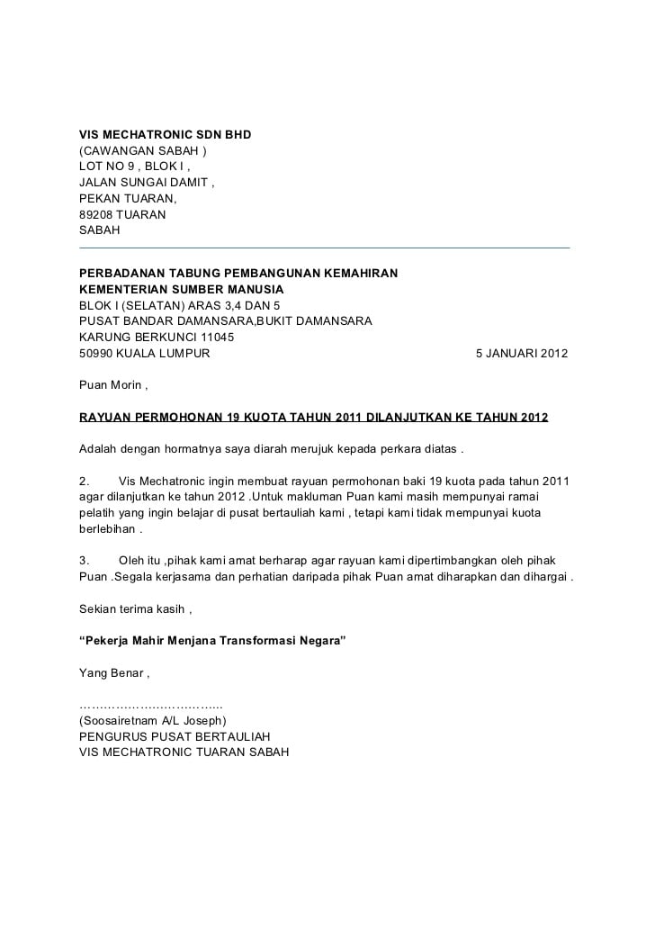 Contoh Surat Rasmi Darjah 5 Kumpulan Contoh Surat Dan Soal Terlengkap