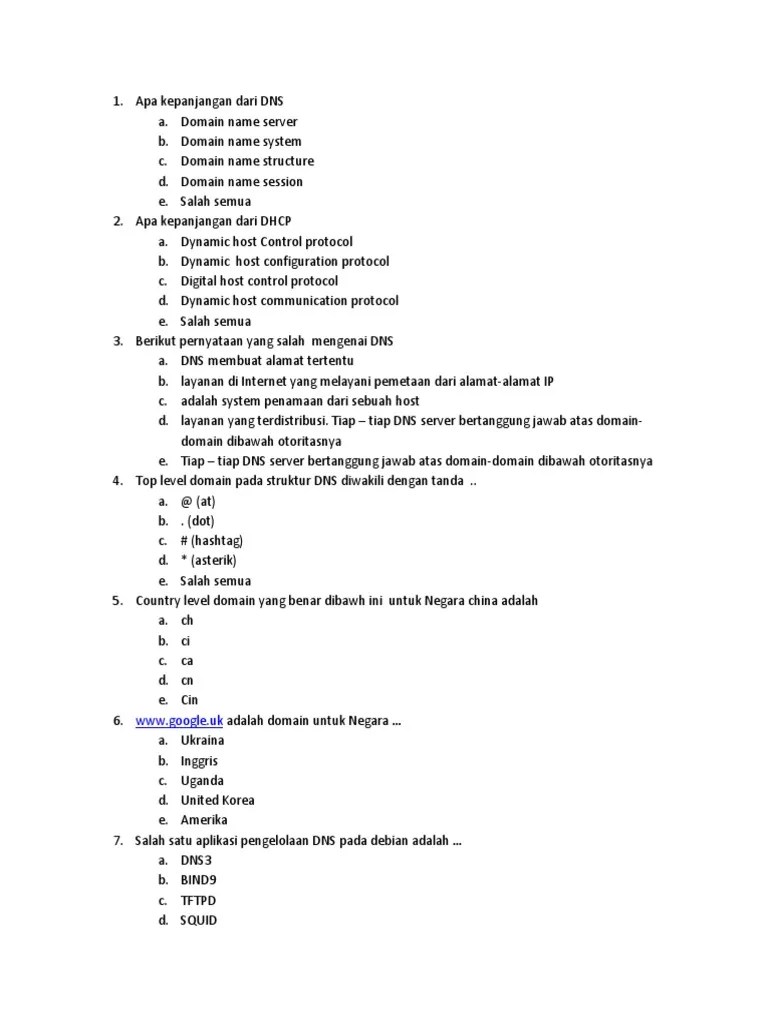 Soal Dan Kunci Jawaban Administrasi Sistem Jaringan - Kumpulan Contoh ...